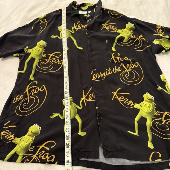 Disney Kermit the Frog Men’s XXL Button Up Shirt PBS Sesame Street The Muppets - Picture 11 of 13